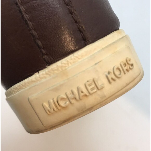 Michael Kors MK  Fashion Sneakers Women's 6M Cap Toe Brown Signature Logo Canvas - Picture 14 of 14